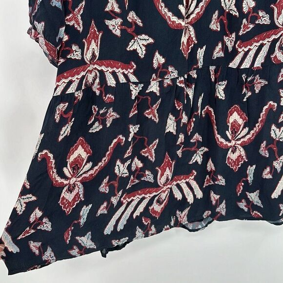 Ba&Sh Boho Blue Calix 3/4 Sleeve Pleated Tunic Mini Dress Small - Picture 8 of 15